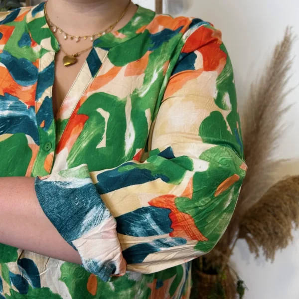 Z770- Tunique « Aquarelle » (T44-T52) - vert-bresil - 52