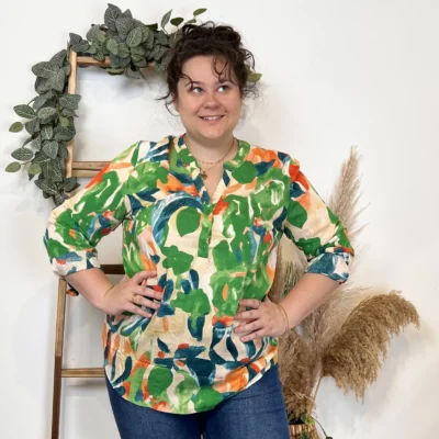 Z770- Tunique « Aquarelle » (T44-T52) - vert-bresil - 52