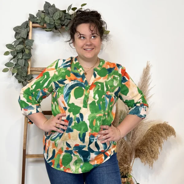 Z770- Tunique « Aquarelle » (T44-T52) - vert-bresil - 52