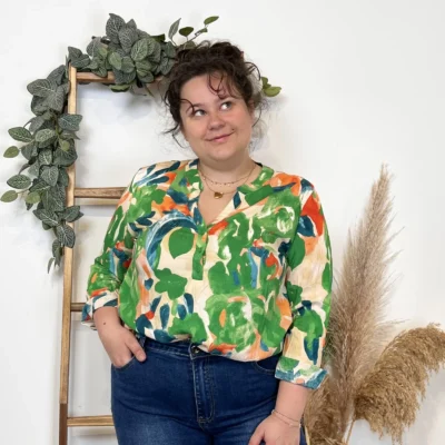 Z770- Tunique « Aquarelle » (T44-T52) - vert-bresil - 52