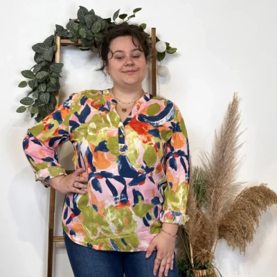 Z770- Tunique « Aquarelle » (T44-T52) - marine - 52