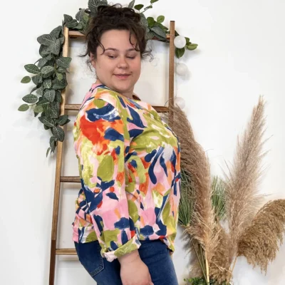 Z770- Tunique « Aquarelle » (T44-T52) - marine - 52