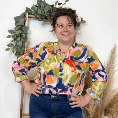 Z770- Tunique « Aquarelle » (T44-T52) - marine - 52