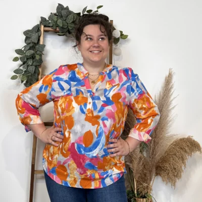 Z770- Tunique « Aquarelle » (T44-T52) - orange - 52