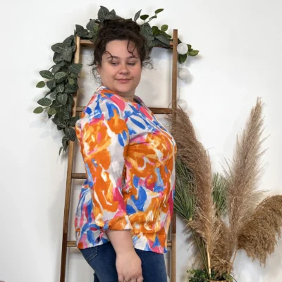 Z770- Tunique « Aquarelle » (T44-T52) - orange - 52