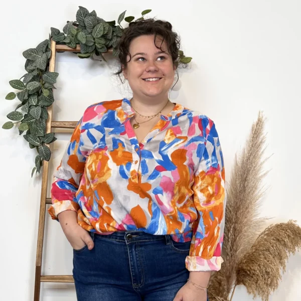 Z770- Tunique « Aquarelle » (T44-T52) - orange - 52