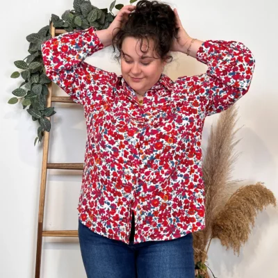 K331- Chemise Maëlle (T40-T48) - rouge - 48