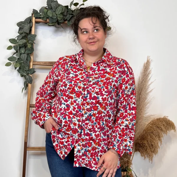 K331- Chemise Maëlle (T40-T48) - rouge - 48