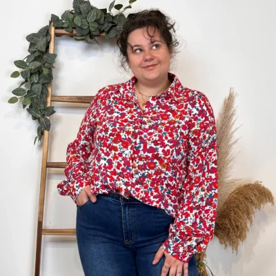 K331- Chemise Maëlle (T40-T48) - rouge - 48