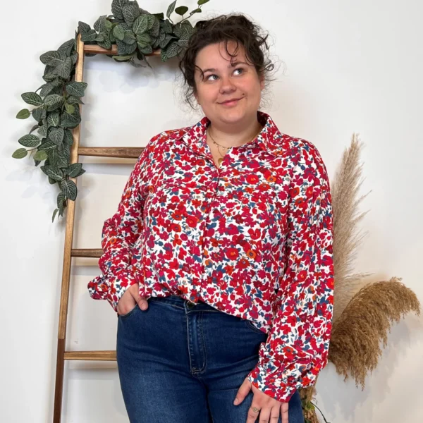 K331- Chemise Maëlle (T40-T48) - rouge - 48