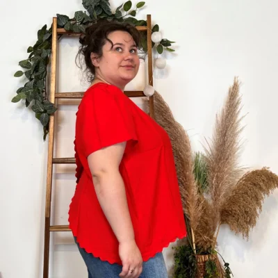 K357- Blouse «By One» (T40-T48) - rouge - 48