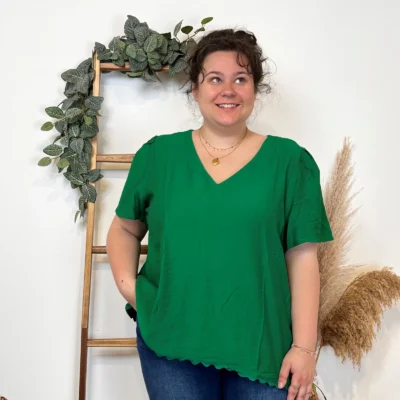 K357- Blouse «By One» (T40-T48) - vert-bresil - 48