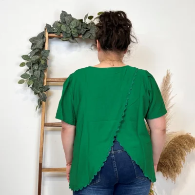 K357- Blouse «By One» (T40-T48) - vert-bresil - 48