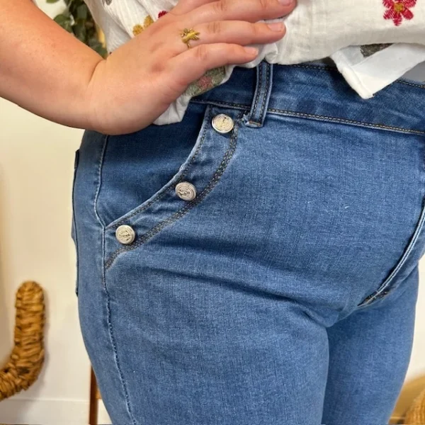 W107- Jean 7/8ème Mom (T36-T44) - denim - 50