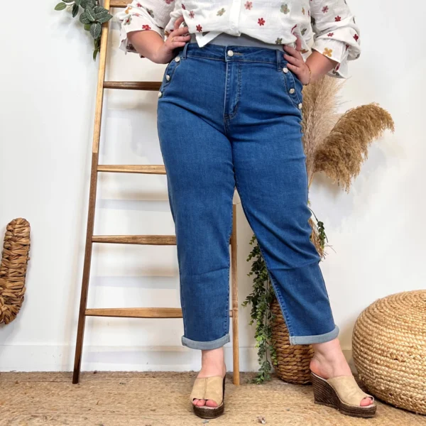 W107- Jean 7/8ème Mom (T36-T44) - denim - 50