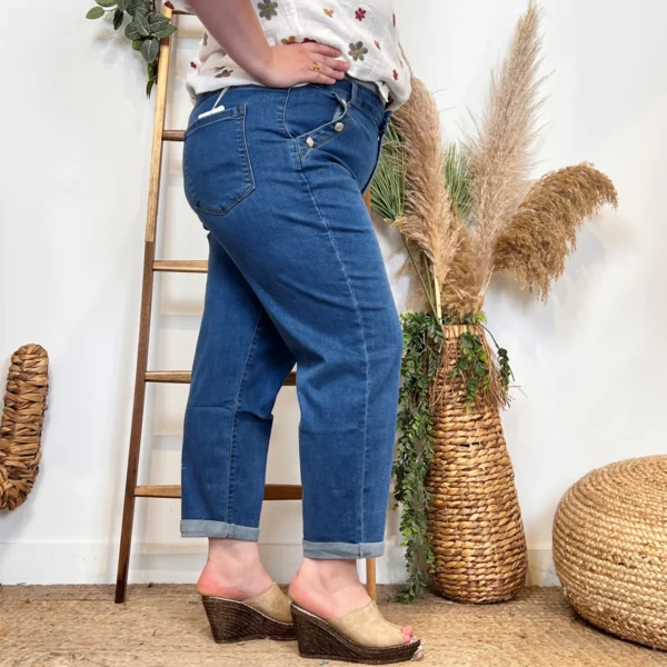 W107- Jean 7/8ème Mom (T36-T44) - denim - 50