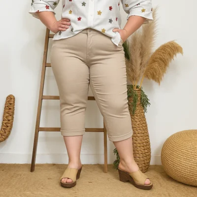 P200- Pantacourt Voggo (T42-T50) - beige - 50