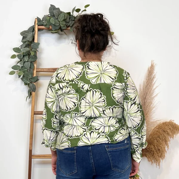 Z778- Tunique « nénuphards » (T44-T52) - kaki - 52