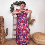 L342- Robe longue By One (T40-T48) - rouge-bleu - 48