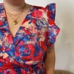 L342- Robe longue By One (T40-T48) - rouge-bleu - 48