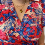 L342- Robe longue By One (T40-T48) - rouge-bleu - 48