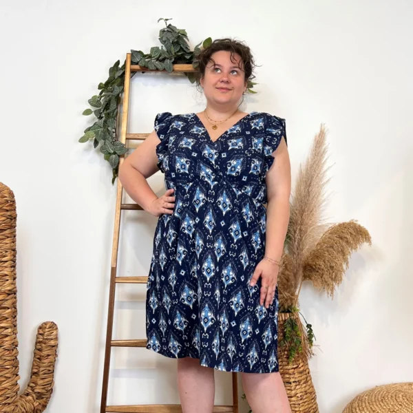 K344- Robe courtes "By One" (T40-T48) - marine - 48