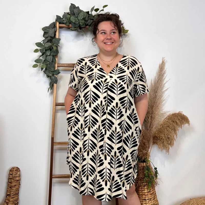 Z311- Robe Christy "Fougères (T44-T52) - noir - 52