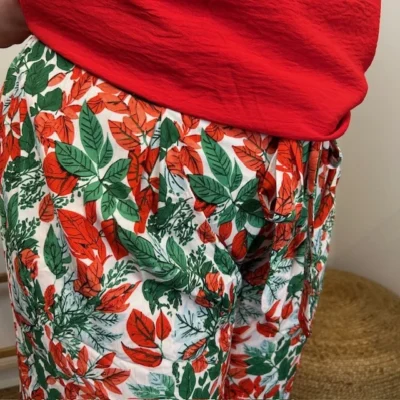 L787- Pantalon fluide (T40-T48) - rouge - 48