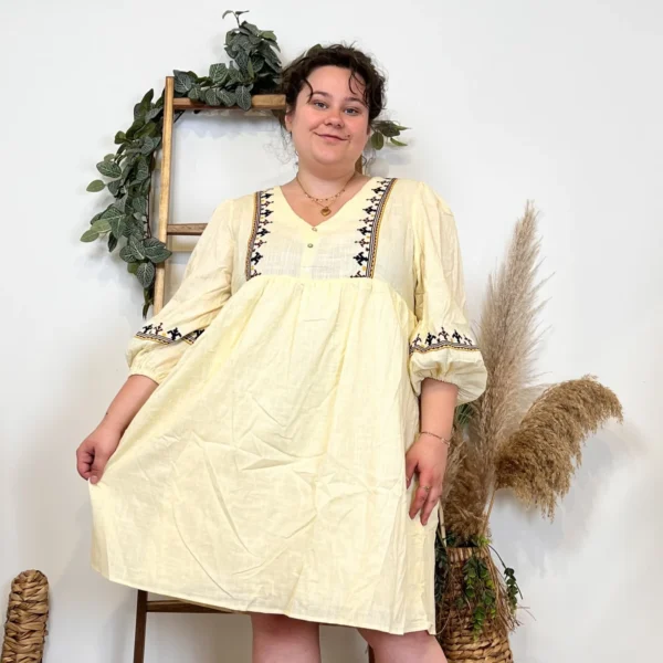 K314- Robe Bohême "By One" (T40-T48) - ecru - 48