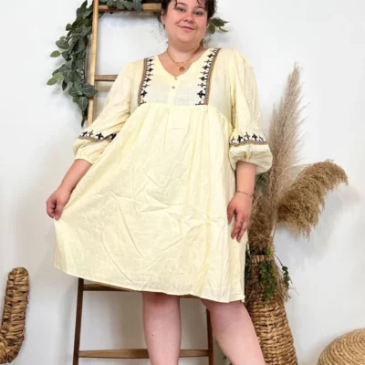 K314- Robe Bohême "By One" (T40-T48) - ecru - 48