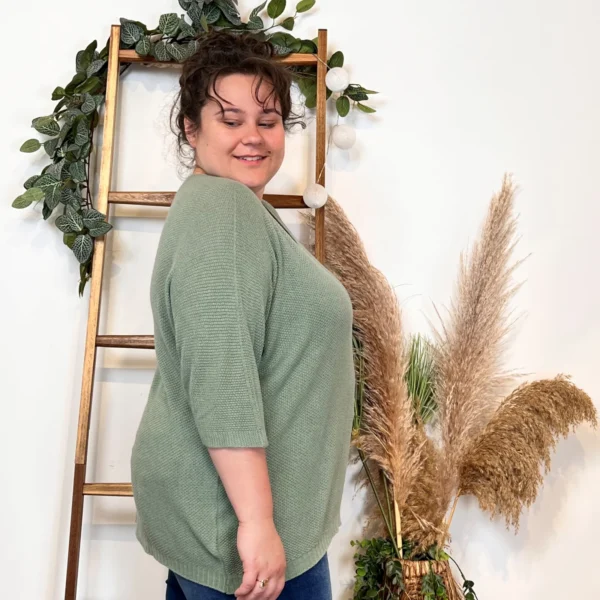 Z163- Pull Nid d'Abeille (Gt) 🇮🇹 - kaki - taille-unique-grande-taille