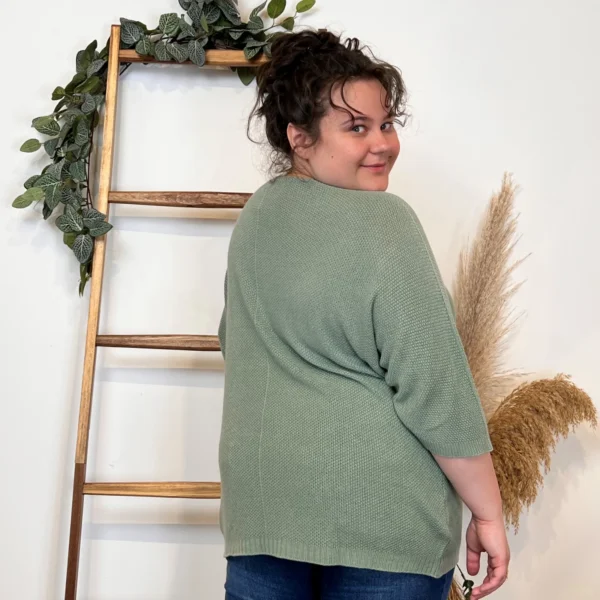 Z163- Pull Nid d'Abeille (Gt) 🇮🇹 - kaki - taille-unique-grande-taille