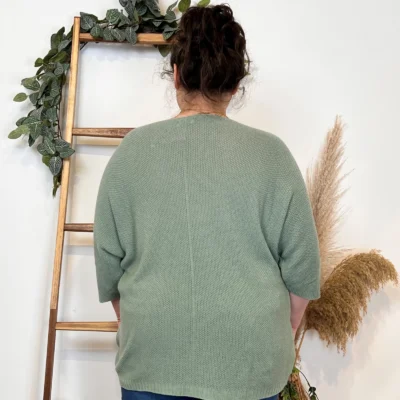 Z163- Pull Nid d'Abeille (Gt) 🇮🇹 - kaki - taille-unique-grande-taille