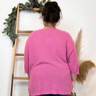 Z163- Pull Nid d'Abeille (Gt) 🇮🇹 - rose-bebe - taille-unique-grande-taille