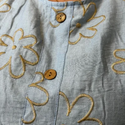 Z769- Tunique Christy Marguerites (T44-T52) - bleu-ciel - 52