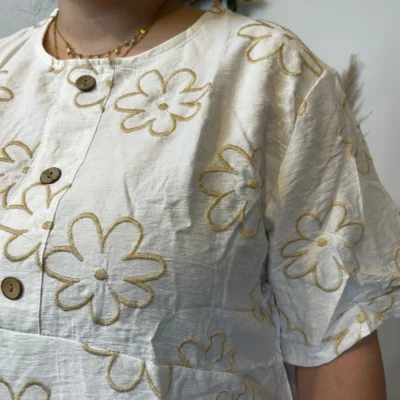 Z769- Tunique Christy Marguerites (T44-T52) - blanc - 52