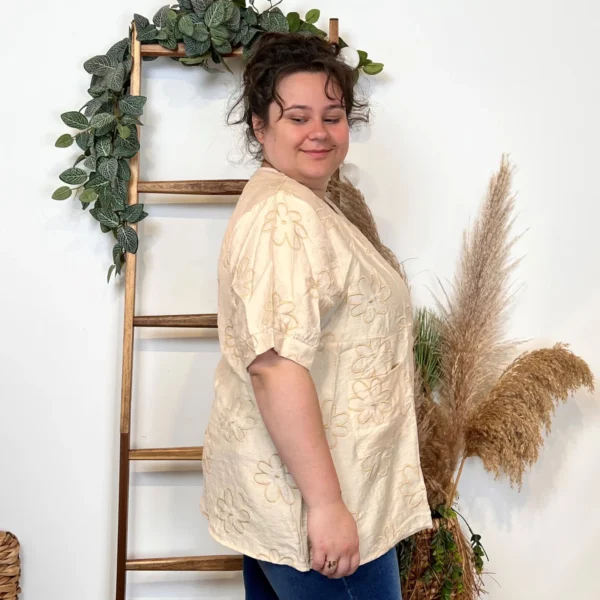 Z769- Tunique Christy Marguerites (T44-T52) - beige - 52