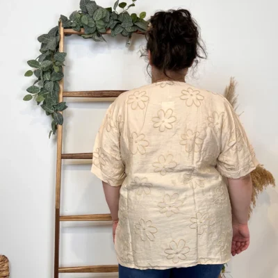 Z769- Tunique Christy Marguerites (T44-T52) - beige - 52