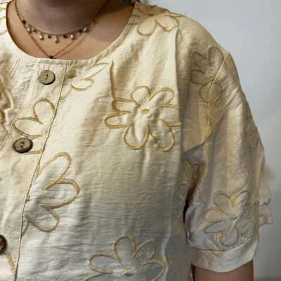 Z769- Tunique Christy Marguerites (T44-T52) - beige - 52