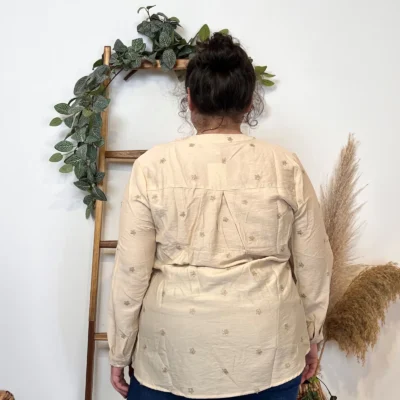 Z772- Blouse brodée Christy (T44-T52) - beige - 52