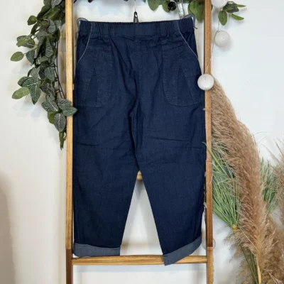 T581- Pantacourt 95% coton JST (T38-T52) - denim - 58