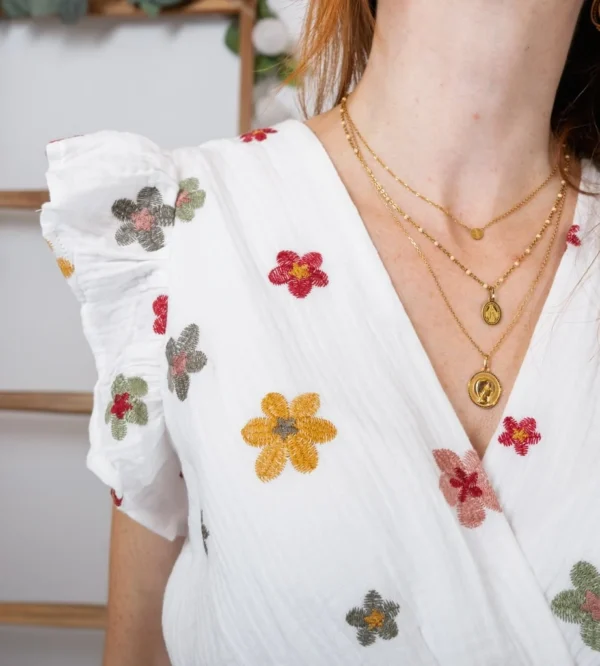 K301- Robe coton "By One" (T36-T40) - blanc - 38