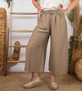 Pantalon court Coupe Flare (Tu) - taupe - taille-unique