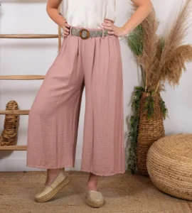 Pantalon court Coupe Flare (Tu) - rose-poudre - taille-unique