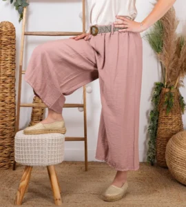 Pantalon court Coupe Flare (Tu) - rose-poudre - taille-unique