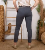 Pantalon stretch femme ceinture fantaisie T36-T50 - gris - 50