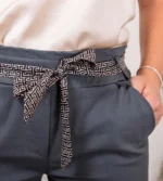 Pantalon stretch femme ceinture fantaisie T36-T50 - gris - 50