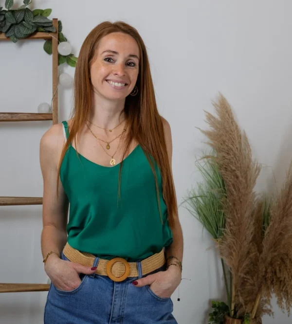 K292- Top Soyeux uni (Tu) 🇮🇹 - vert-bresil - taille-unique