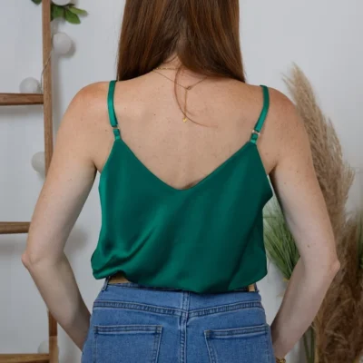 K292- Top Soyeux uni (Tu) 🇮🇹 - vert-bresil - taille-unique