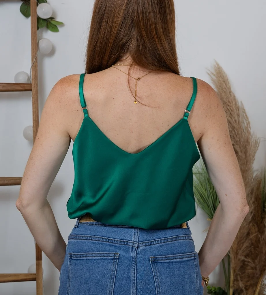 K292- Top Soyeux uni (Tu) 🇮🇹 - vert-bresil - taille-unique